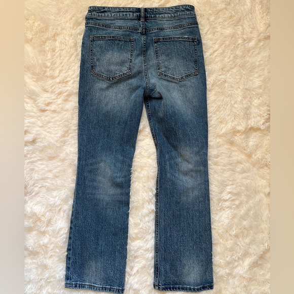 Pilcro Anthropologie Distressed Straight Leg Jeans Size 28 Cropped 26” Inseam - Picture 3 of 6